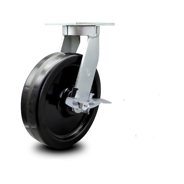 Service Caster 10 Inch Extra Heavy Duty Phenolic Wheel Swivel Caster with Brake and Swivel Lock SCC-KP92S1030-PHR-SLB-BSL - main